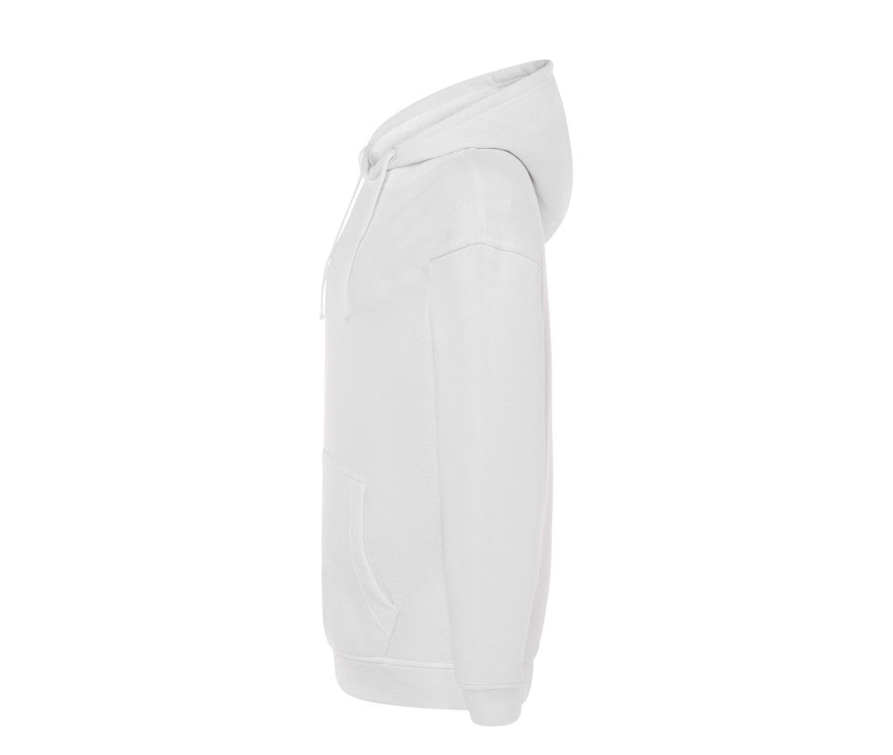 Sweat à capuche kangourou blanc personnalisable - côté