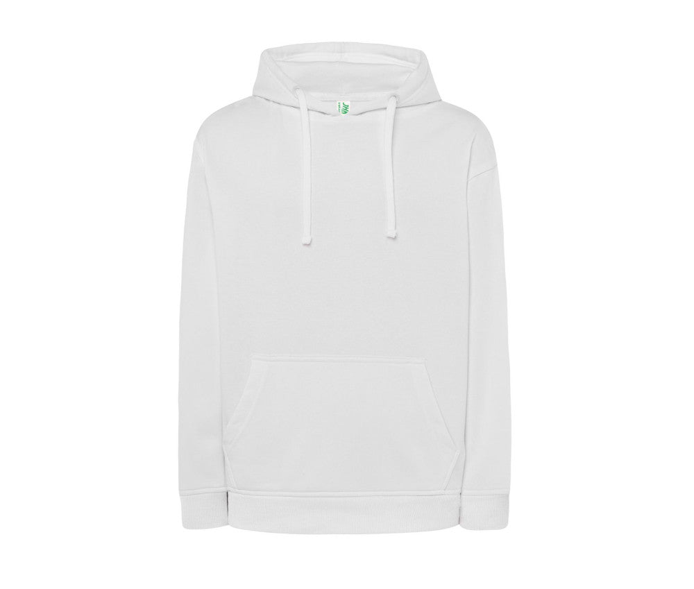 Sweat à capuche kangourou blanc personnalisable - face