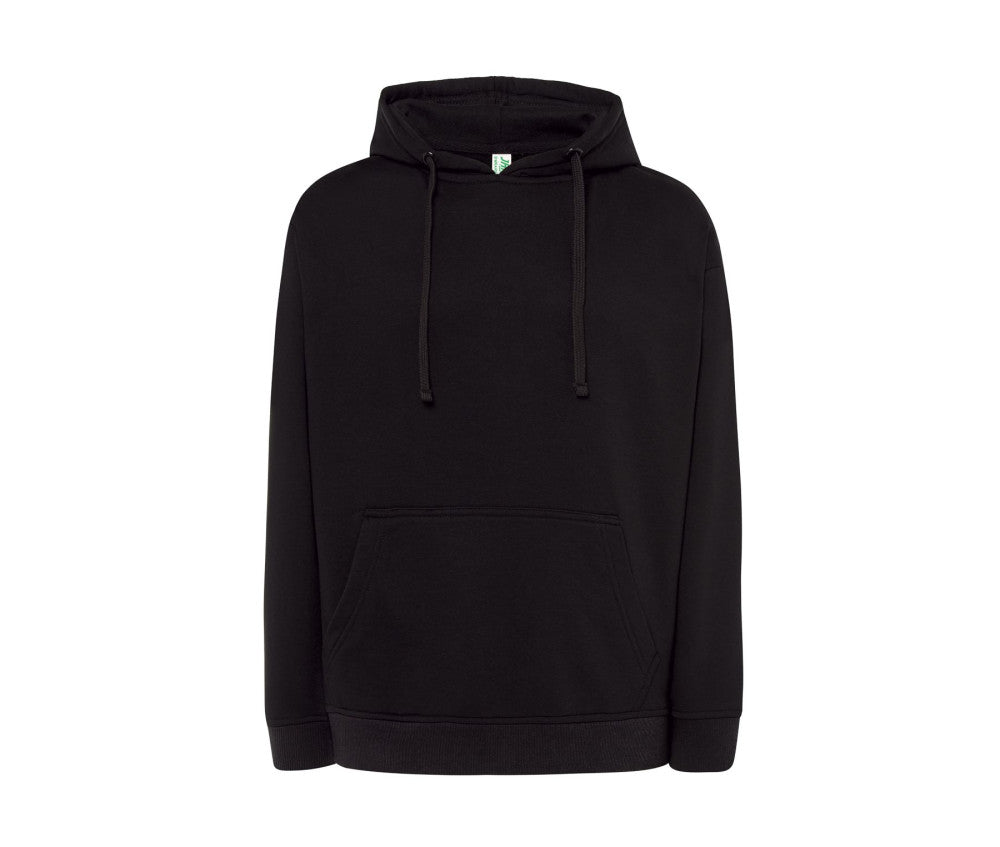 Sweat à capuche kangourou noir personnalisable - face