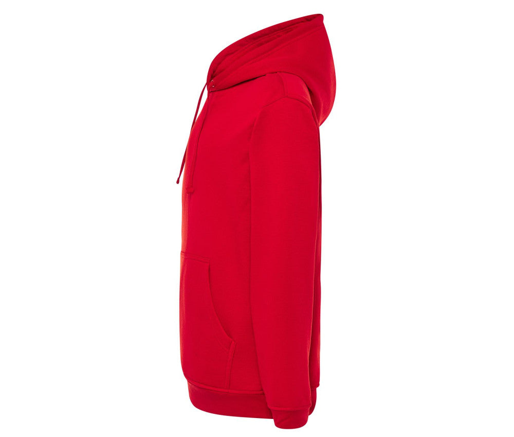 Sweat à capuche kangourou rouge personnalisable - côté