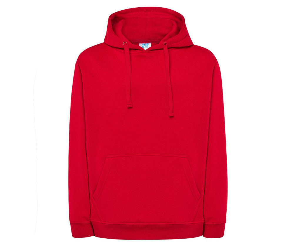 Sweat à capuche kangourou rouge personnalisable - face