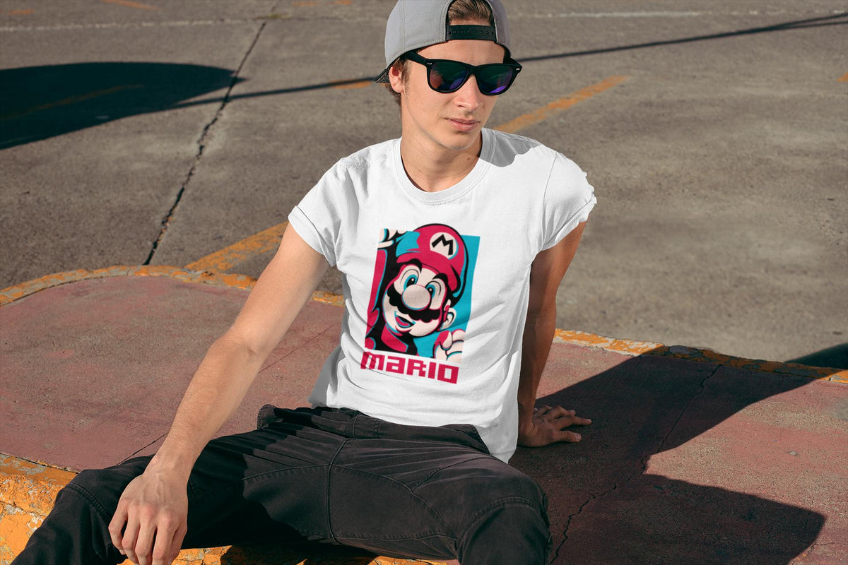 T-shirt Mario rétro pop art unisexe