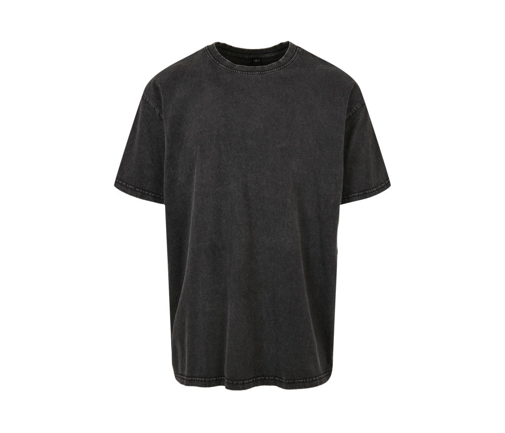 T-shirt oversize lourd washed noir personnalisable - face