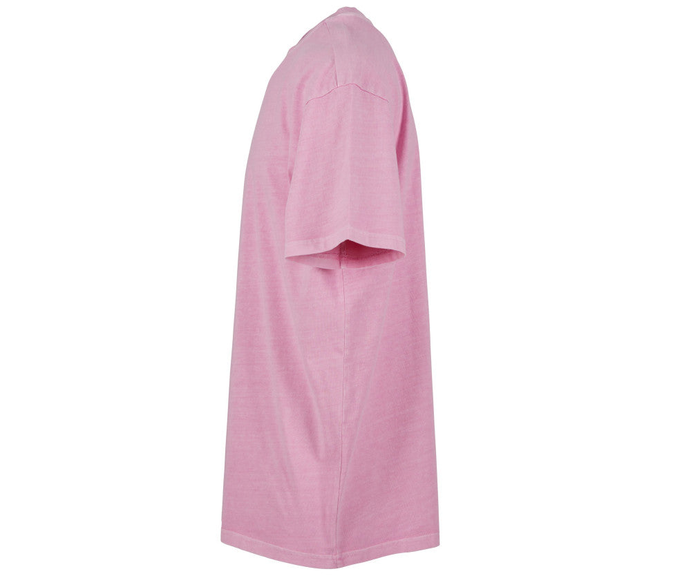 T-shirt oversize lourd washed rose personnalisable - côté