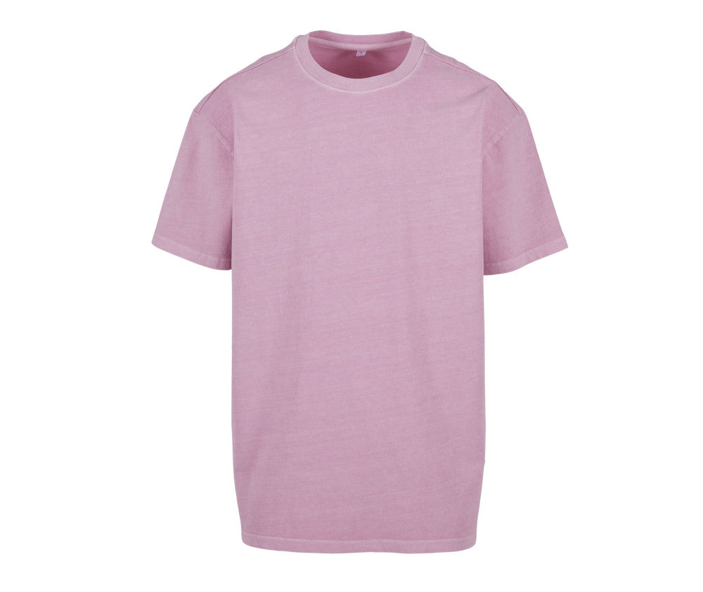T-shirt oversize lourd washed rose personnalisable - face