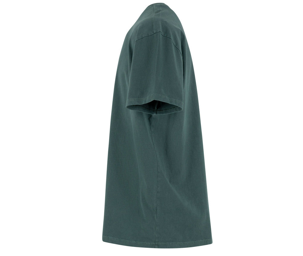 T-shirt oversize lourd washed vert personnalisable - côté