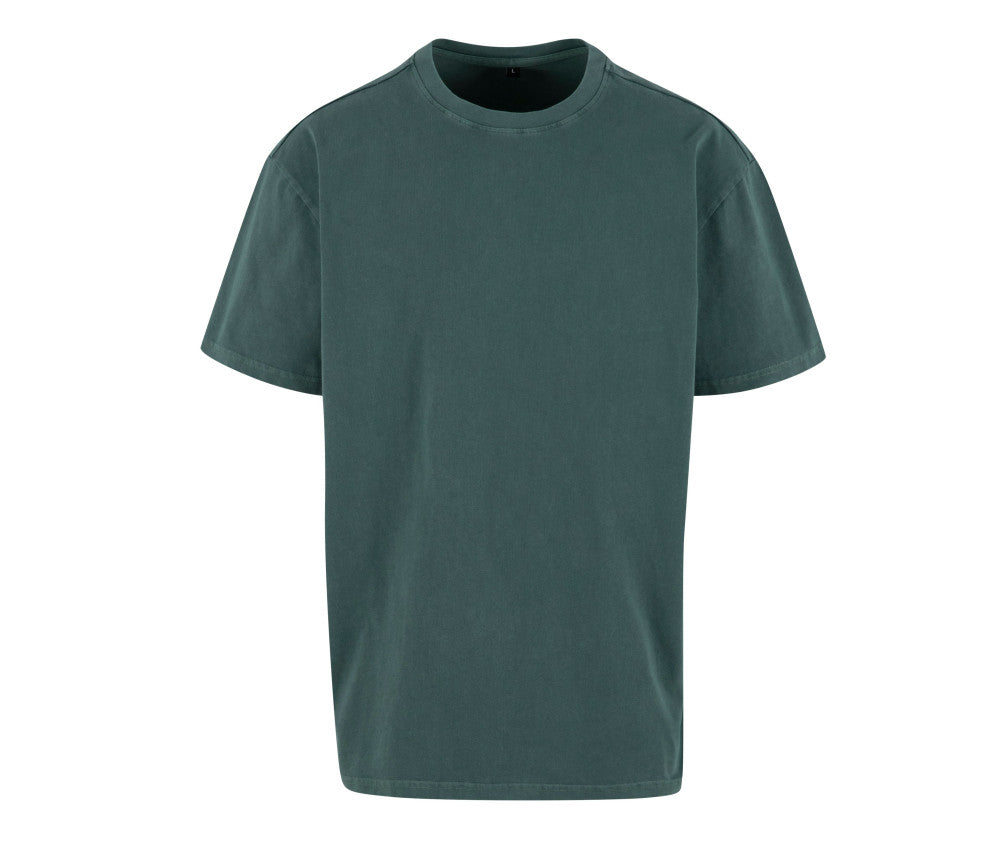 T-shirt oversize lourd washed vert personnalisable - face